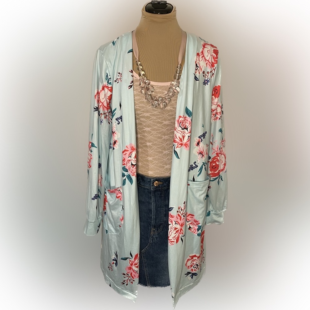 NWT Ecowish Floral Coatigan